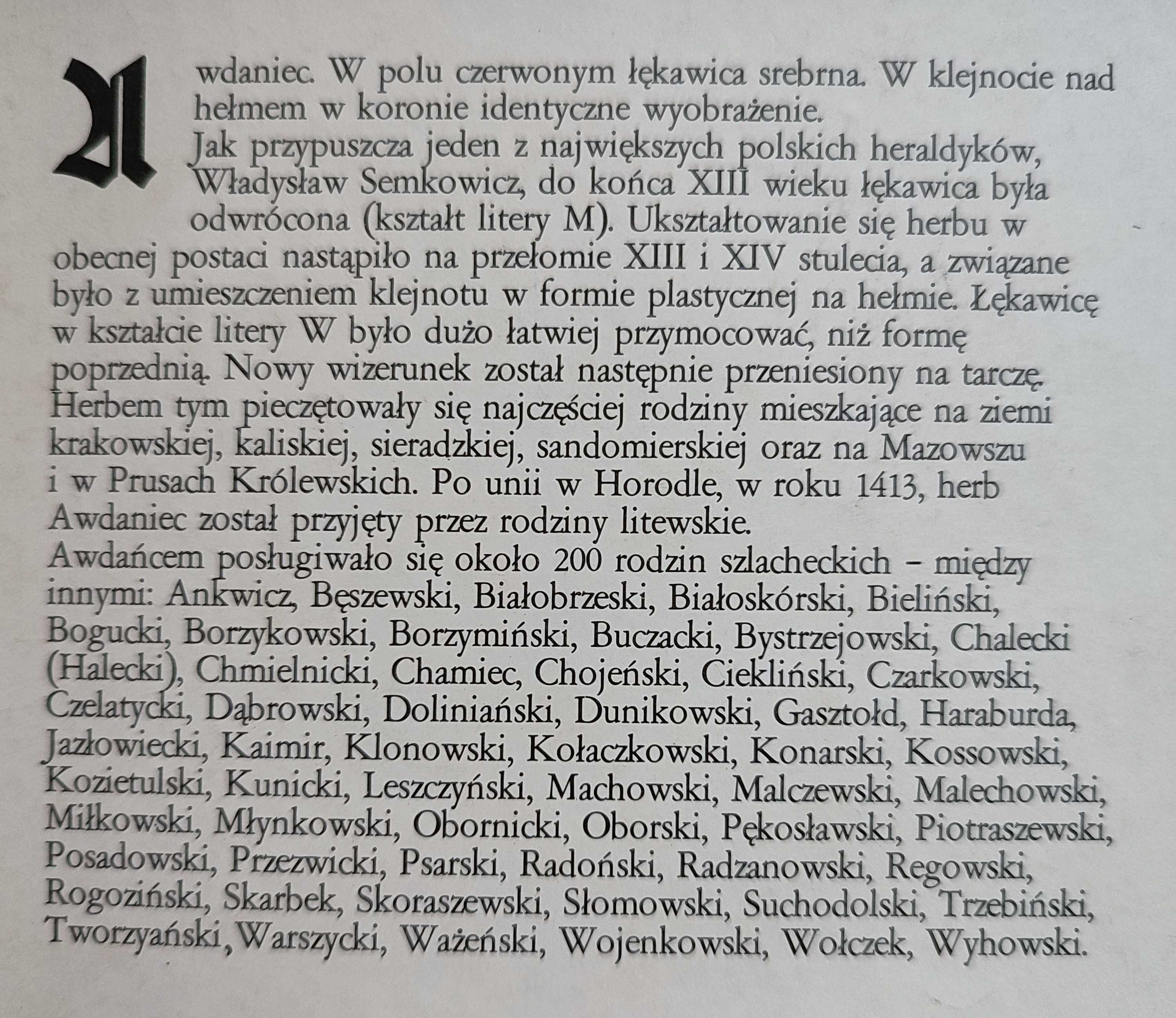 Obraz z herbem rodowym - papier kredowy