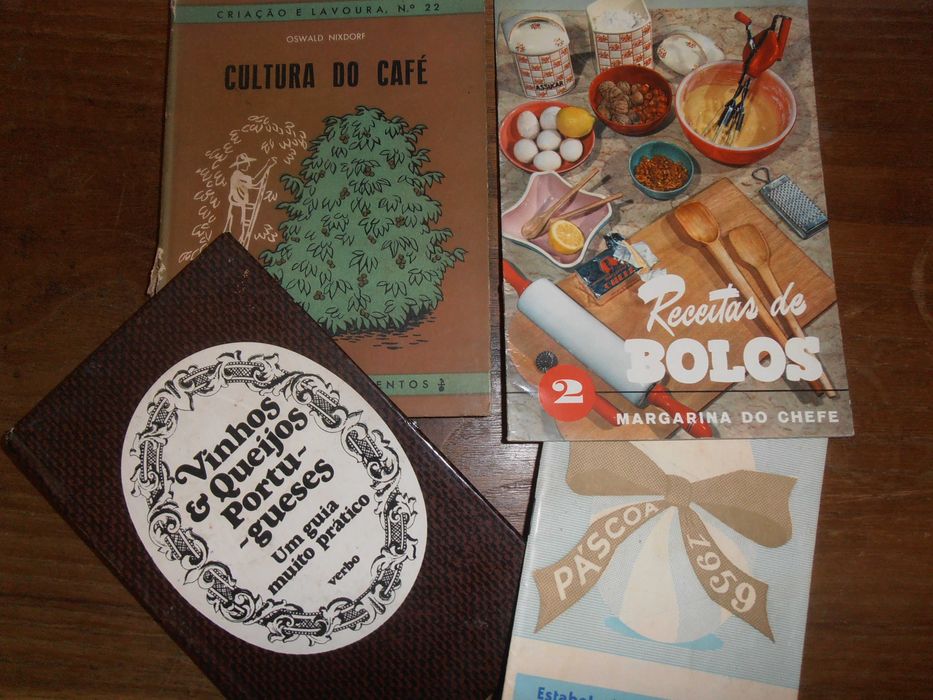 4 livros- vinhos & queijos, cultura café, bolos chefe, 1959 receitas