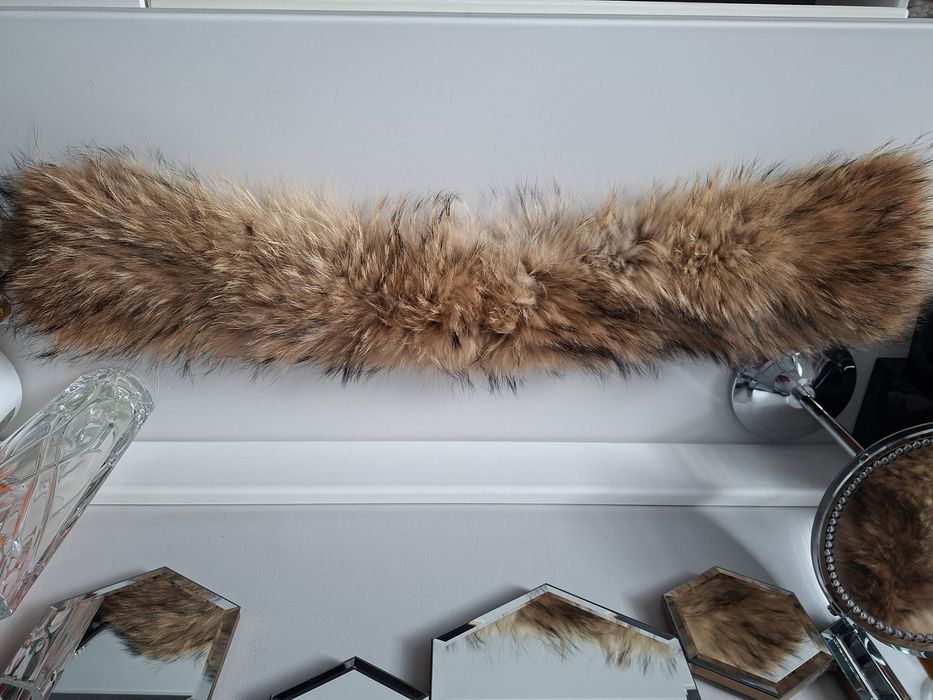 JENOT NATURALNY 80cm kołnierz przypinka dopinka obszycie