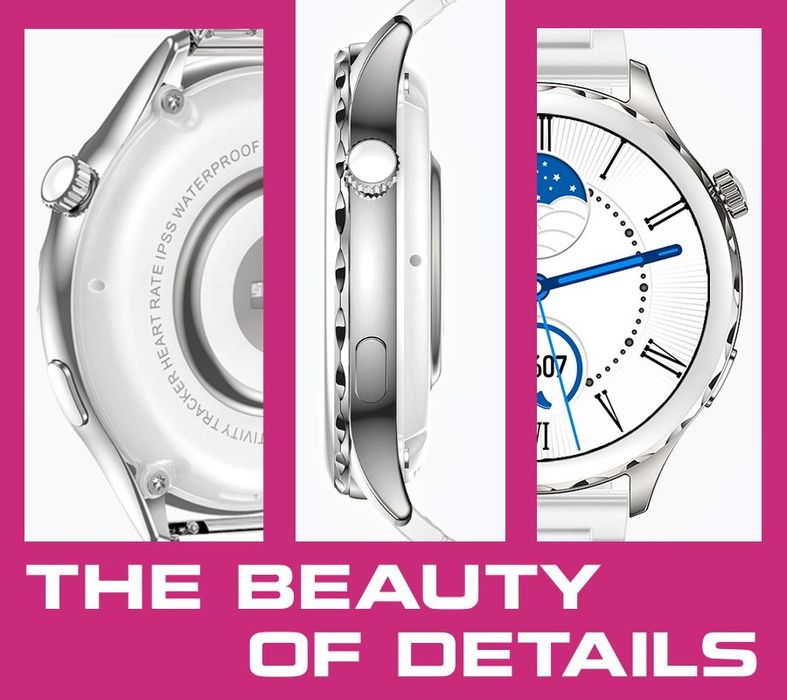 smartwatch damski rubicon rncf02-1 srebrno-srebrny + czarny