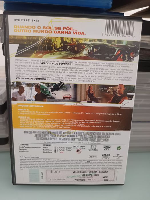 DVD edição especial 2 DVDs velocidade furiosa