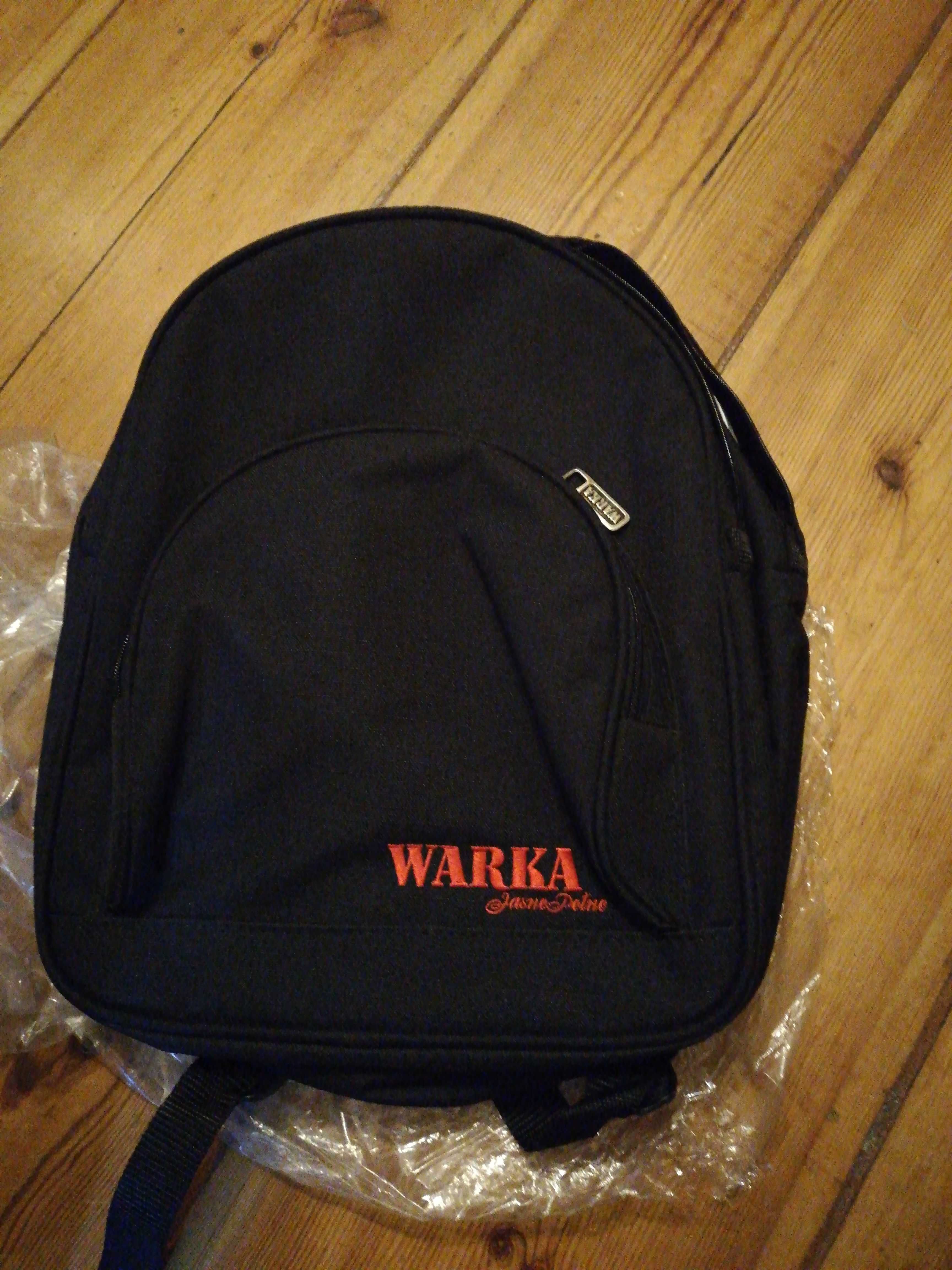 Plecak z logo piwa Warka, nowy