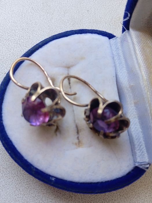 Серьги позалоченые. СССР. 925 проба.