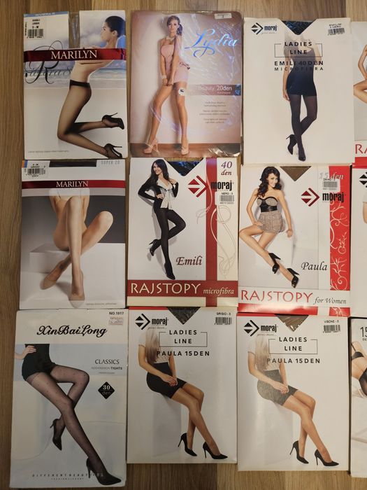 Mega zestaw: rajstopy damskie, nowe, rozmiar 3