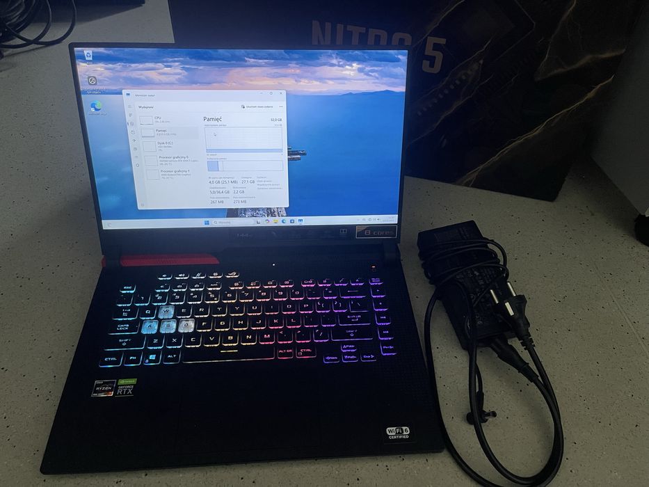 Laptop Gamingowy Asus G15 RTX3050ti ryzen 7 Win 11
