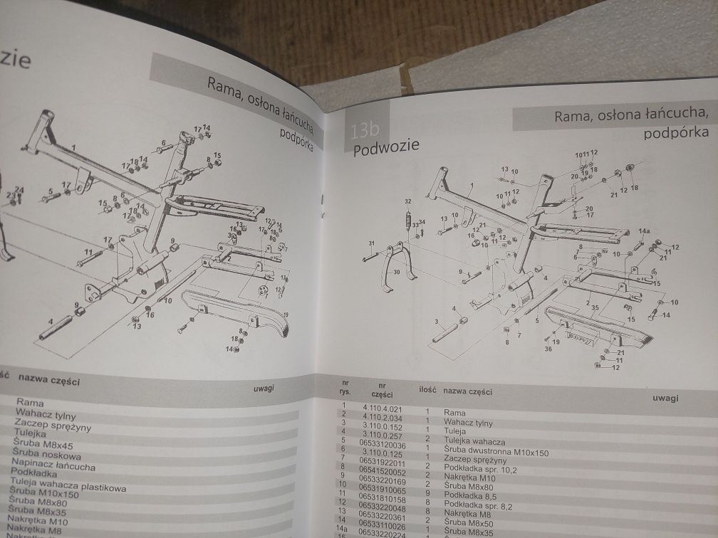 Nowy katalog czesci instrukcja obsługi rama silnik romet motorynka
