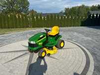 Kosiarka traktorek John Deere x120 automatic boczny wyrzut z DE