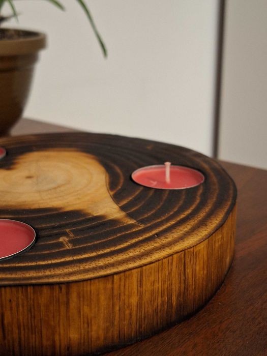 Świecznik deska z motywem serca