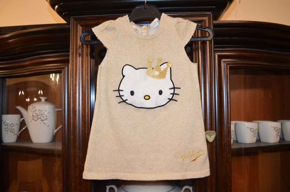 piękna SUKIENKA HELLO KITTY m-ki H&M r. 74, 6-9m stan idealny!!!