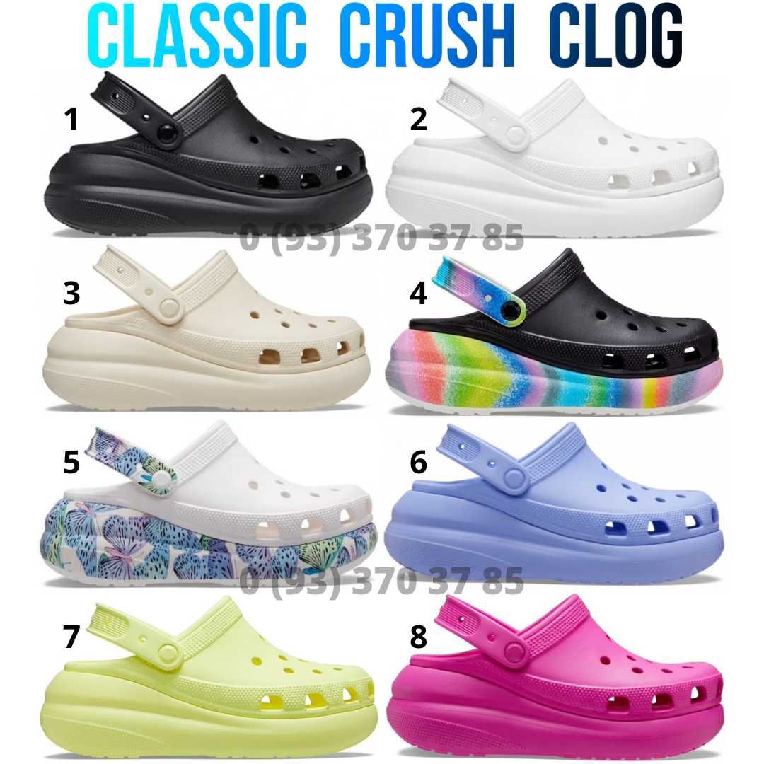 Яскраві Жіночі Крокси Crocs Crush Жовті Фіолетові Рожеві Violet Juice