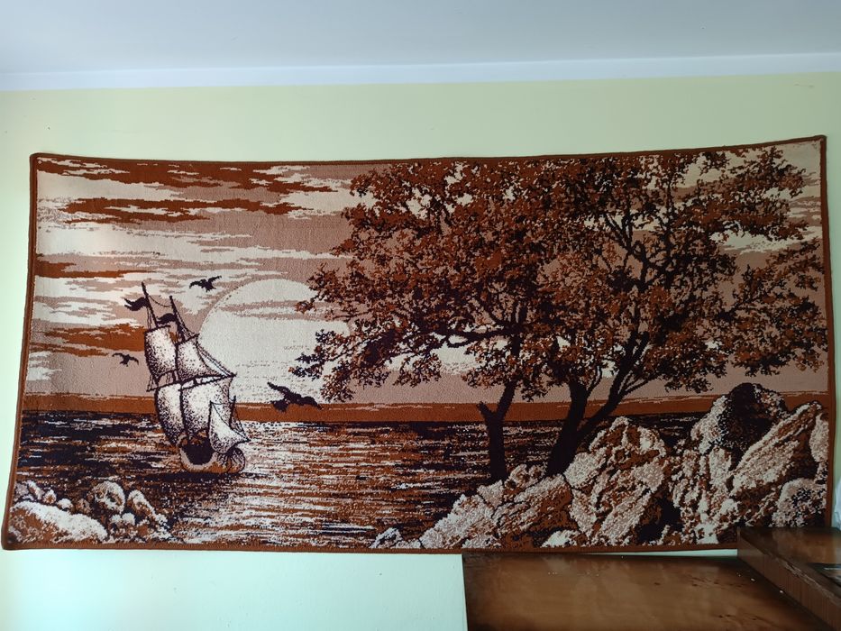 Dywan na ścianę kilim vintage PRL 102 x 205 cm