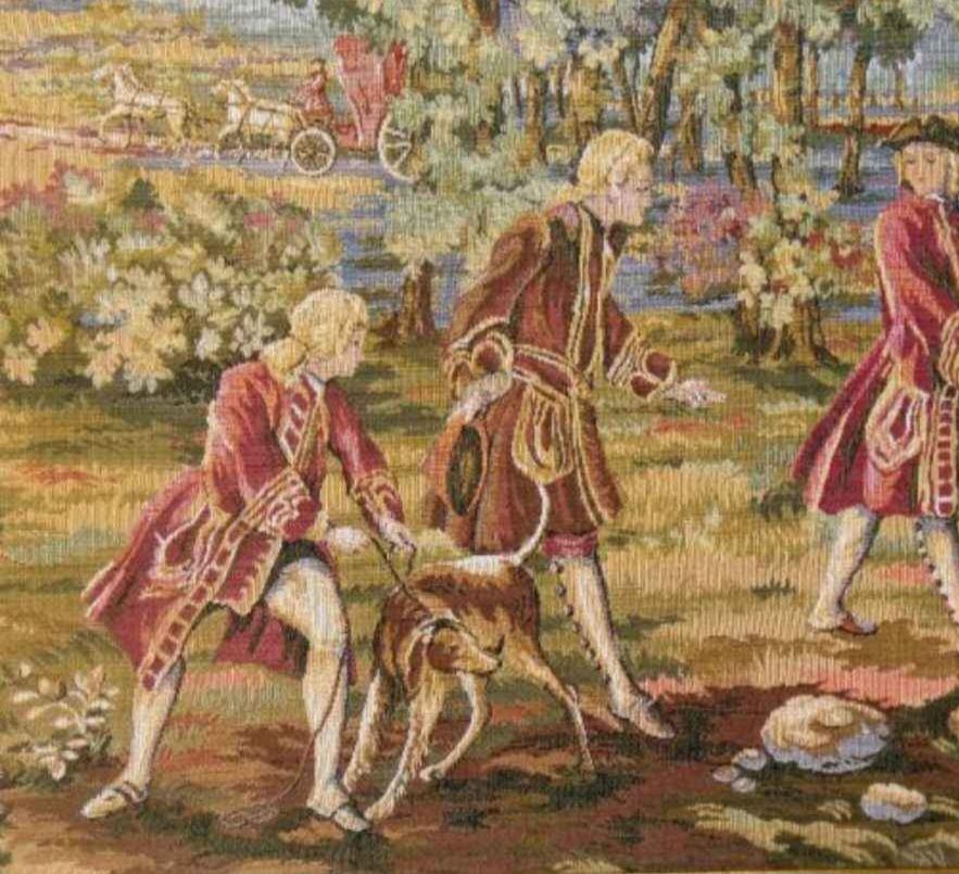 Quadro Gobelin com moldura dourada