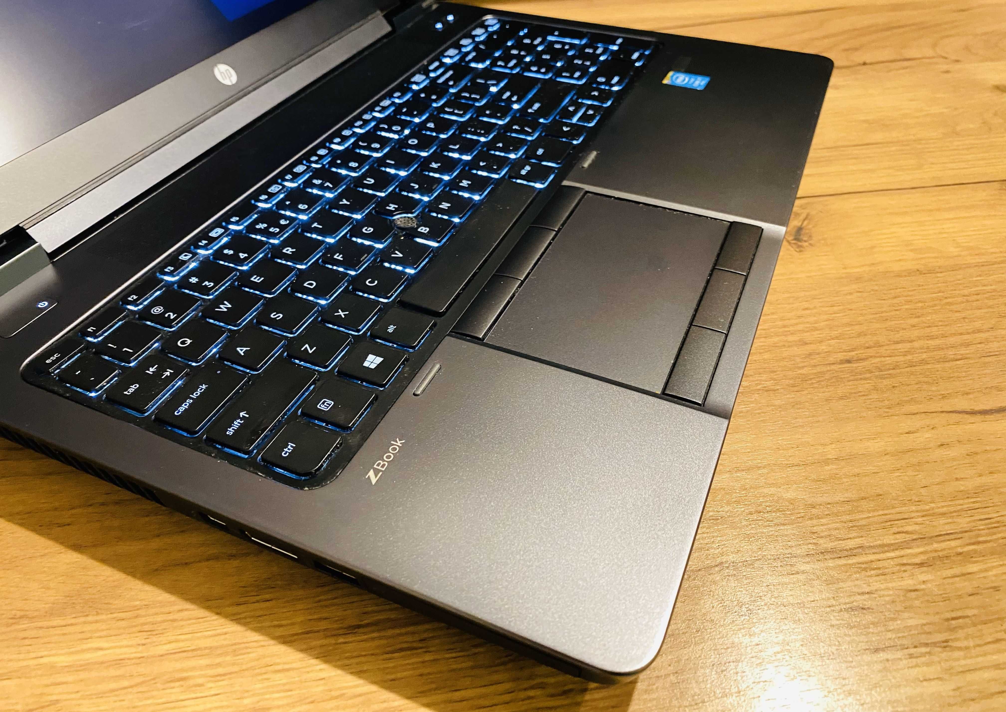 HP zBook Intel i7 8x3.8Ghz, 32Gb Ram, SSD, Nvidia, FullHD, LTE, podświ