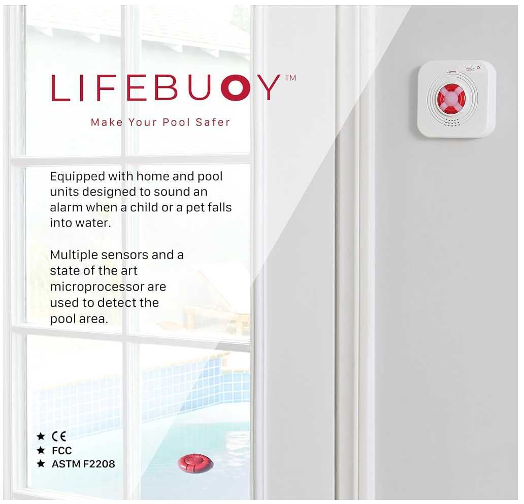 Inteligentny system alarmowy basenu Lifebuoy sterowany przez aplikację