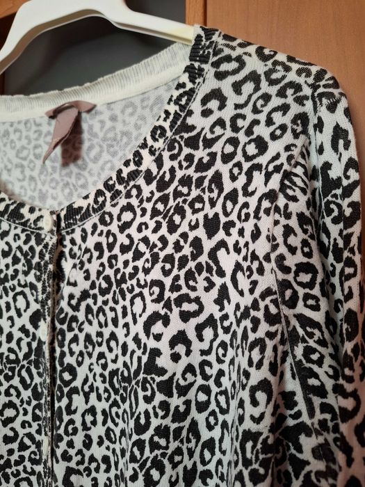 Sweter panterka rozpinany czarno biały jak nowy H&M rozmiar XL