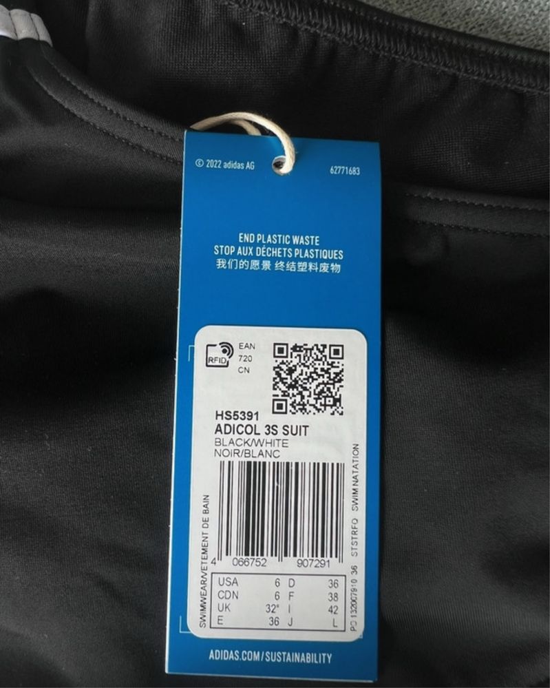 Strój kąpielowy jednoczęsciowy Adidas oryginalny nowy z metką