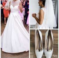 Suknia ślubna + welon + buty GRATIS