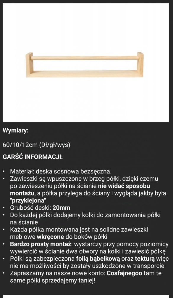 Półka w stylu skandynawskim