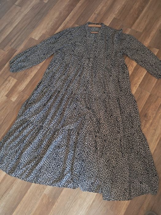 Sukienka długa panterka XXXL oversize plussize maxi 48