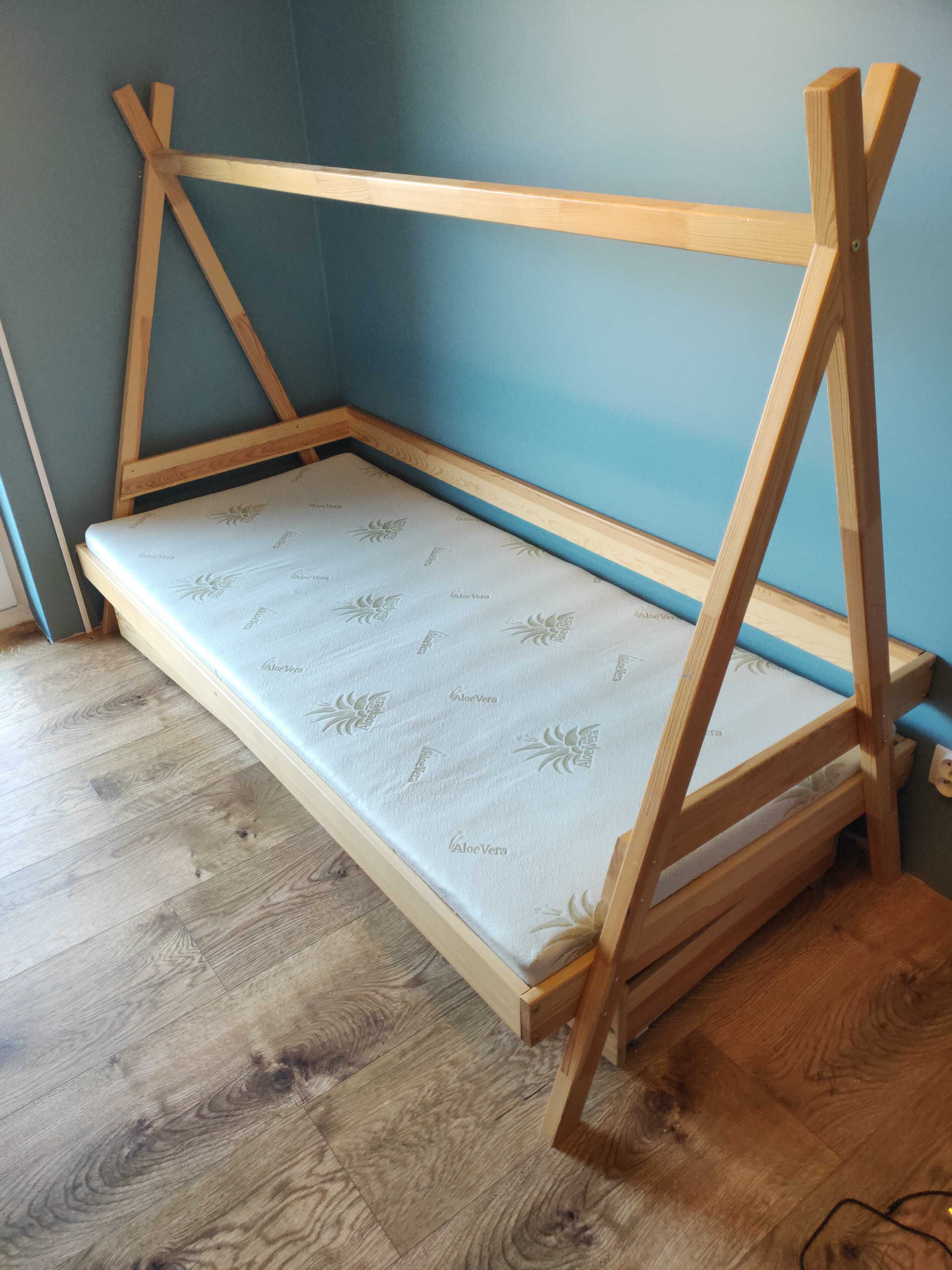 Łóżko dziecięce TIPI drewniane w idealnym stanie,200x90 + szuflada
