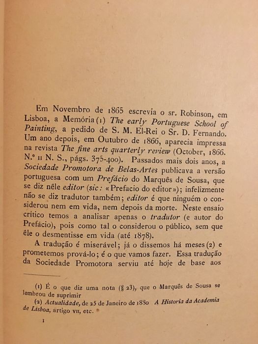 Evolução dos Estylos/ Pintura Portuguesa/ Sumário Artes Plásticas