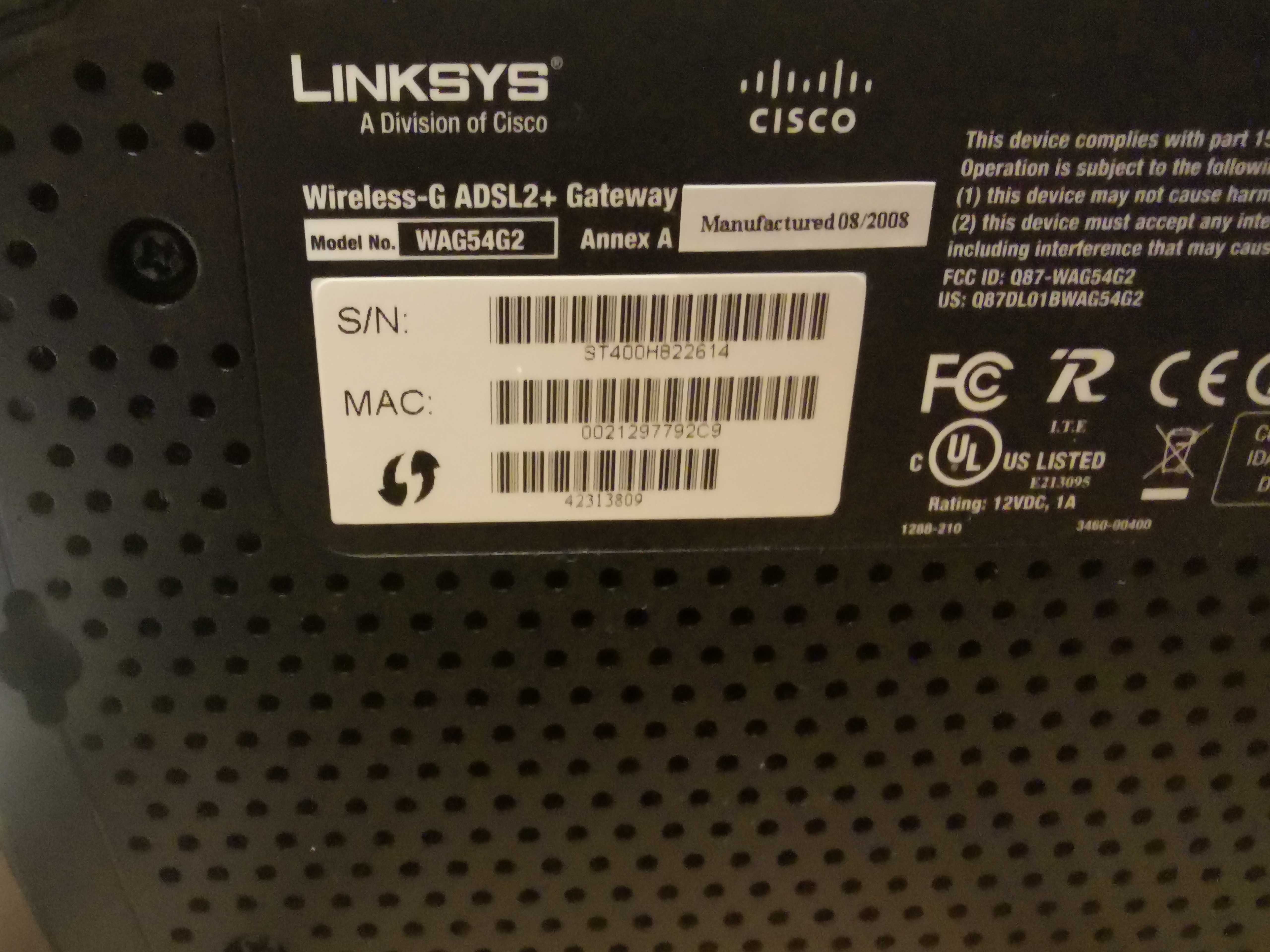 Router Linksys WAG54G2