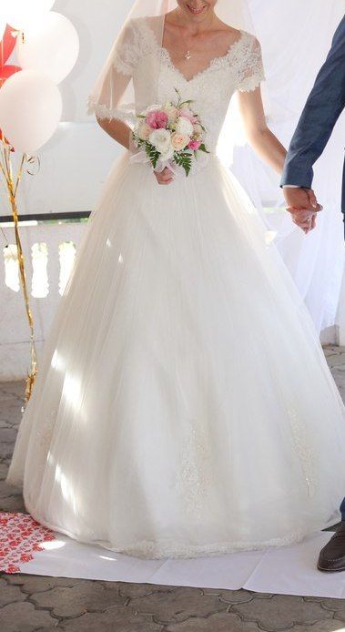 Свадебное платье цвета айвори!