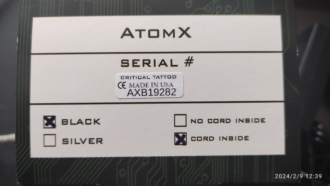 AtomX critical black Блок живлення для тату машинок
