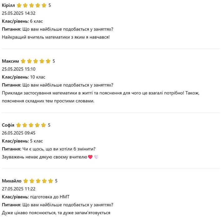 Репетитор з математики | Онлайн заняття | 5-11 клас |Підготовка до НМТ