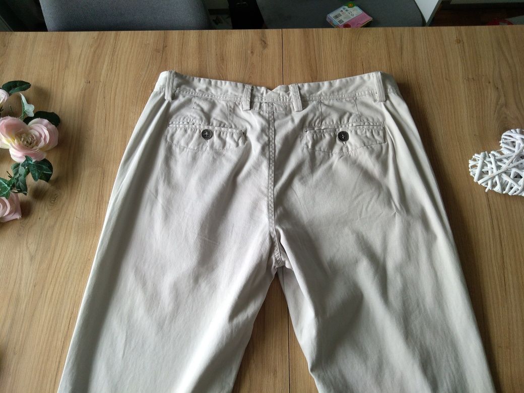 Nowe męskie spodnie casual XL W34 L34 chinosy beżowe