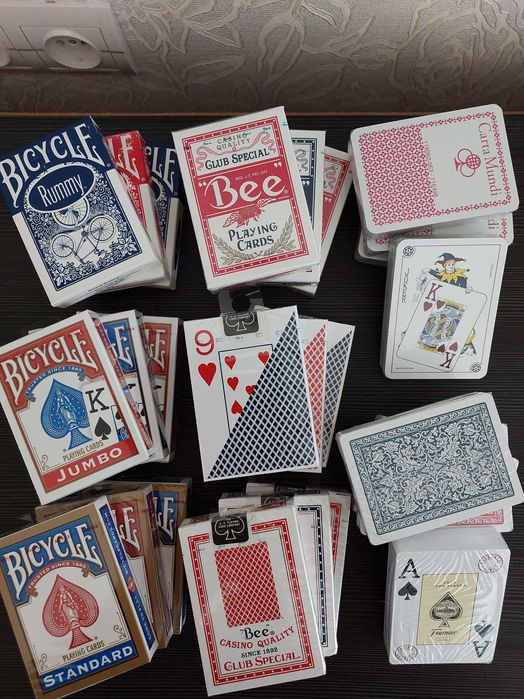 Карты игральные BICYCLE: 
Jumbo,  STANDARD, PRESTIGE, RUMMY.