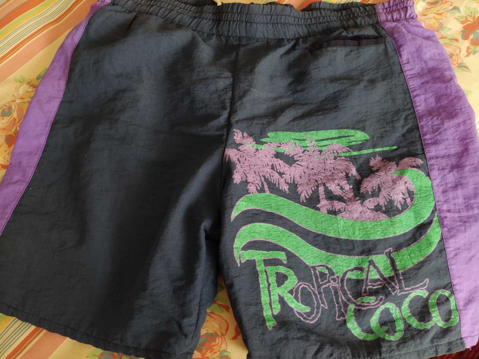 Calção banho para homem Tropical Coco tamanho L