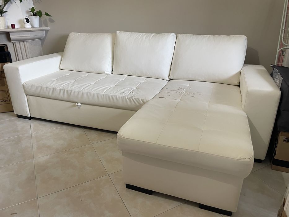 Sofá cama com chaisse longue