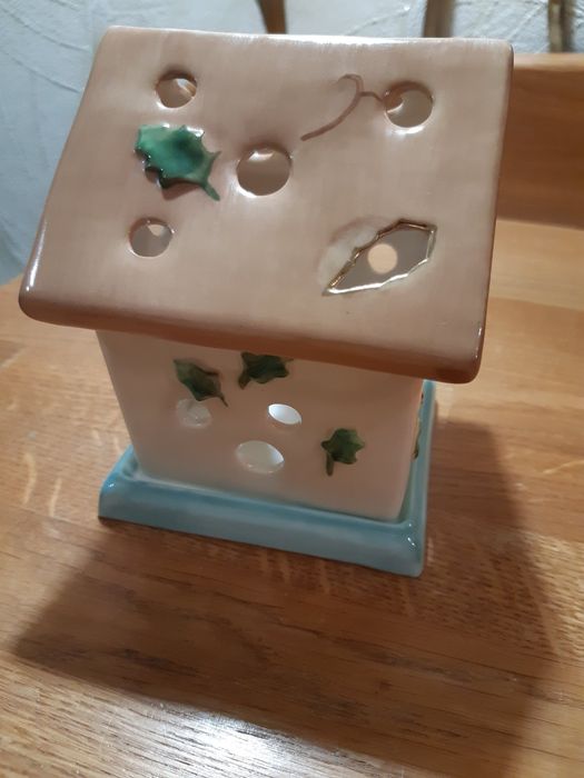 Декоративный подсвечник домик, керамика