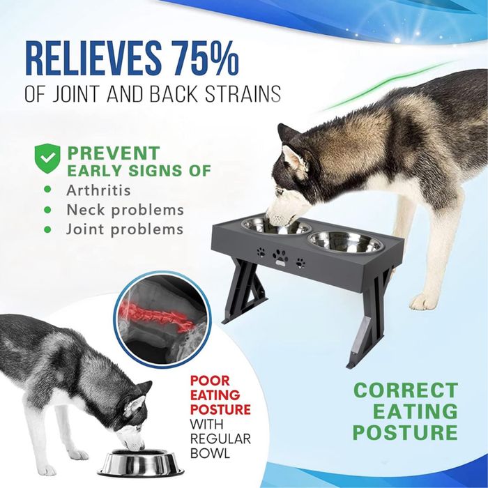 Podwyższona miska dla psa, 3 wysokości 7cm 19cm 30cm