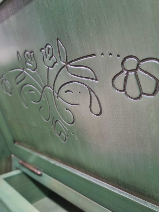 Armário de wc verde estilo vintage 83cms NOVO