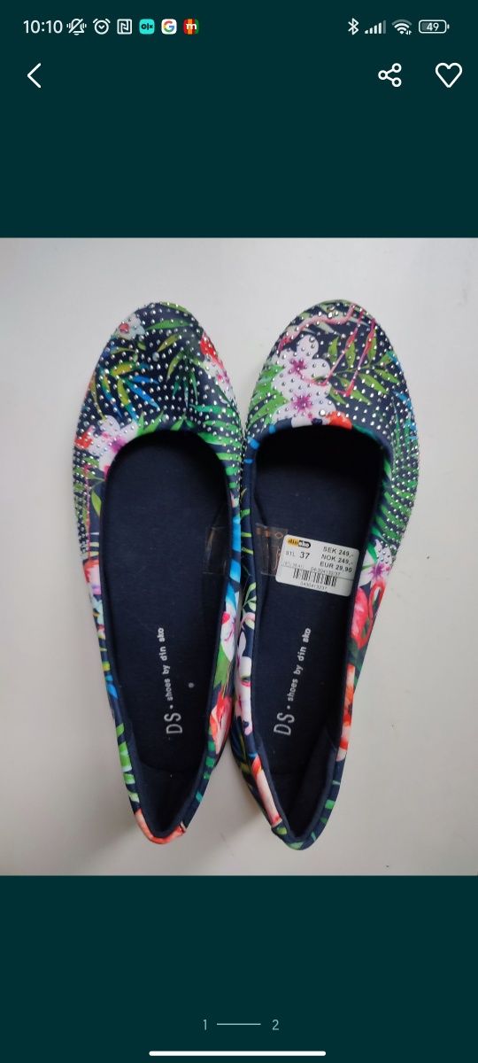 Nowe Baleriny 37 Dansko pasują do Boho kwiaty paprocie monstera