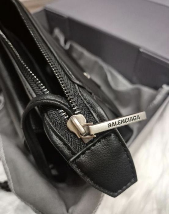 Сумка чорна шкіра 27×20см