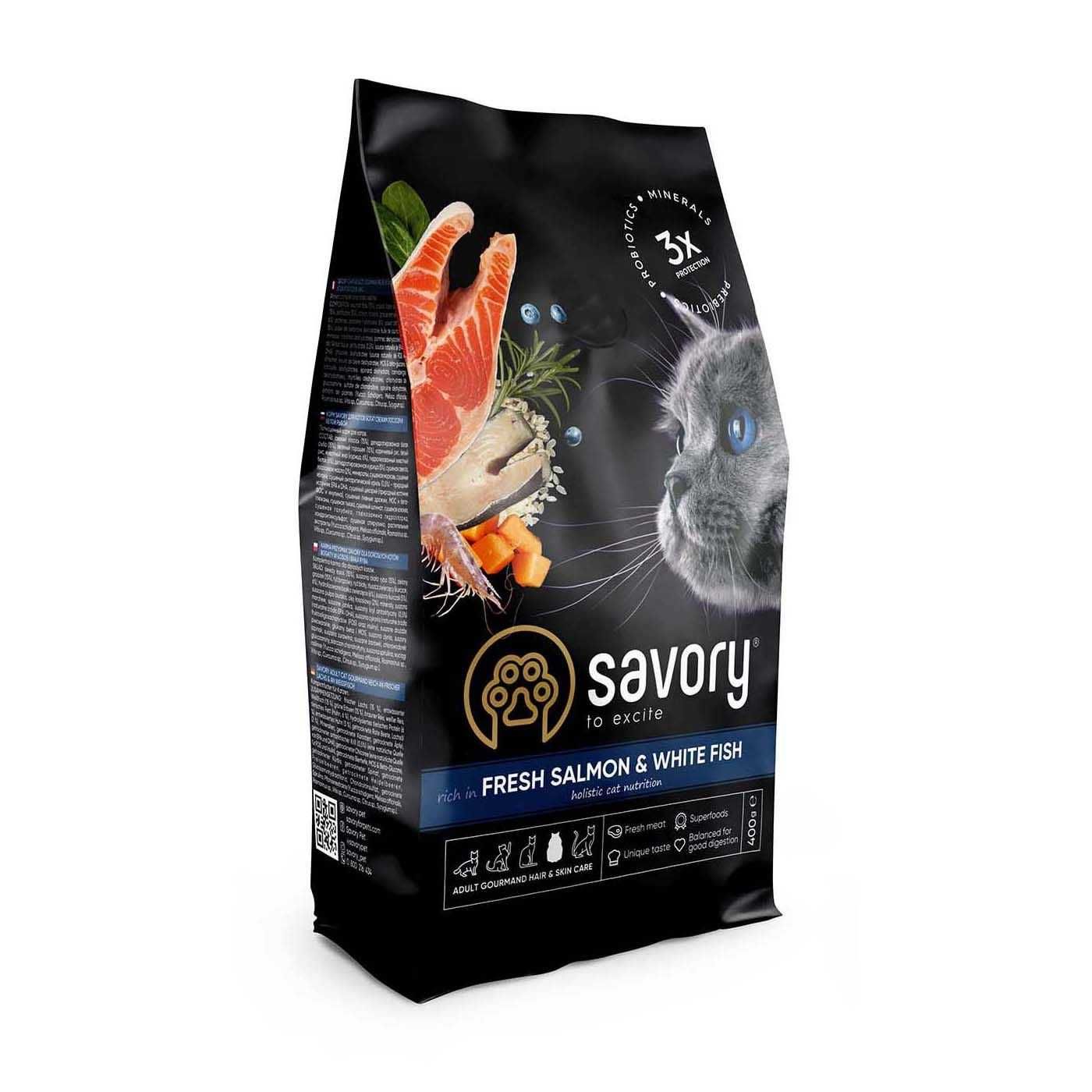 Корм Savory для взрослых котов Fresh Salmon & White Fish 2кг Срок11,24