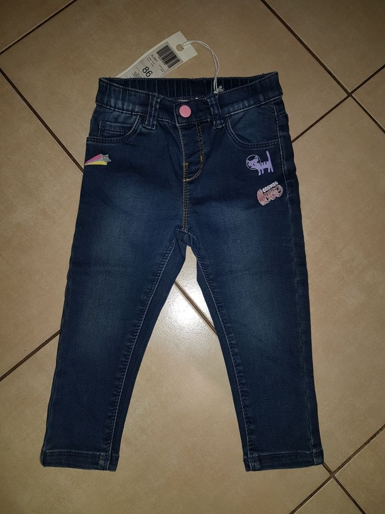 Spodnie jeansy NOWE r.86