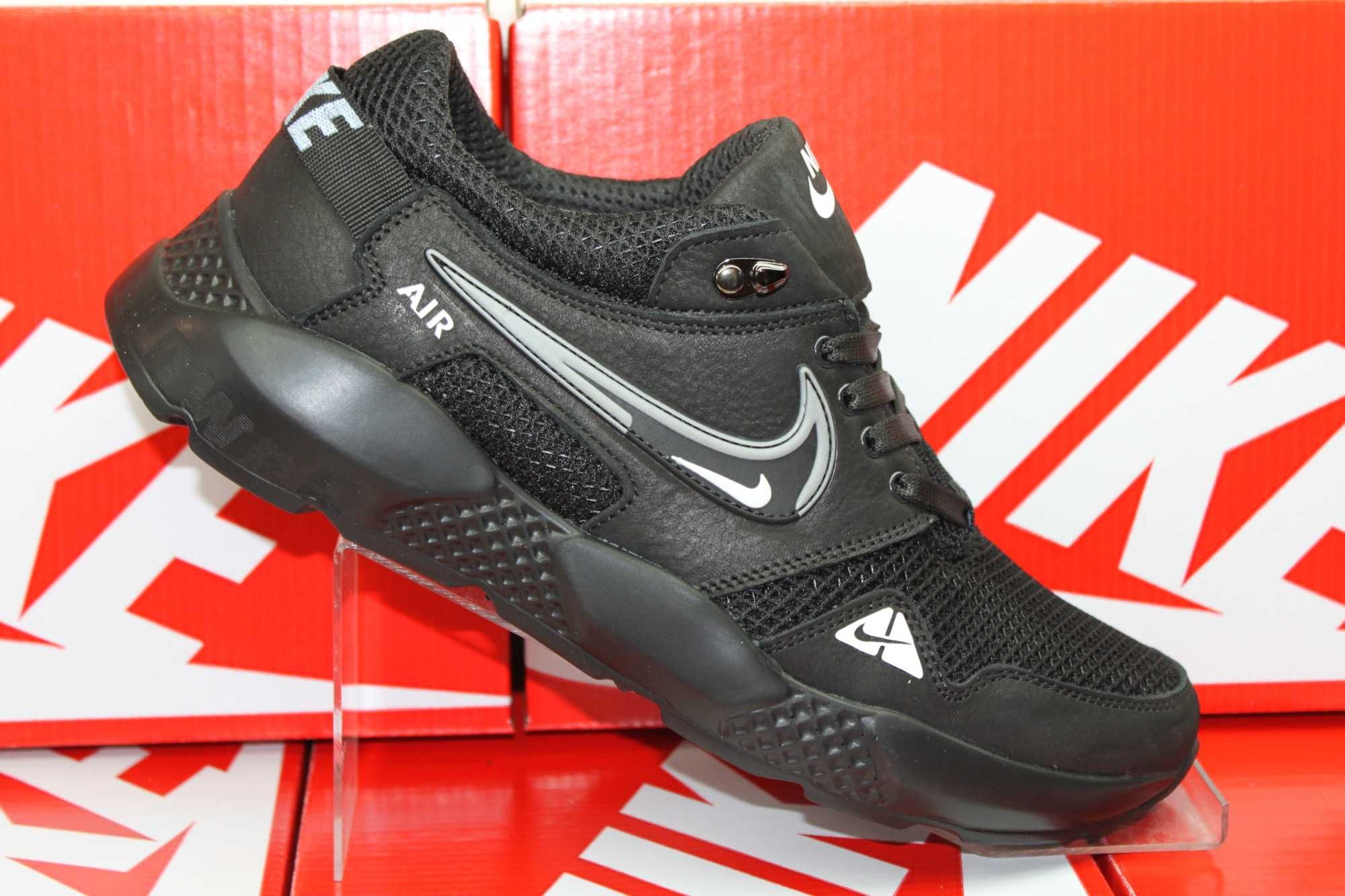 Nike - летние черные кроссовки кеды кросівки сетка (код: 15-17сетка)
