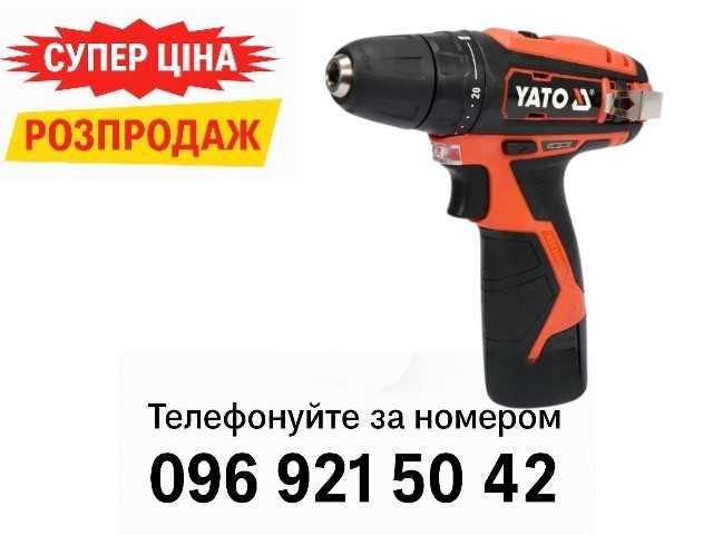 Шурупокрут акумуляторний YATO 12V шуруповерт аккумуляторный +набор бит