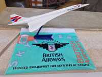 Avião Concorde BA e saco brindes anos 80