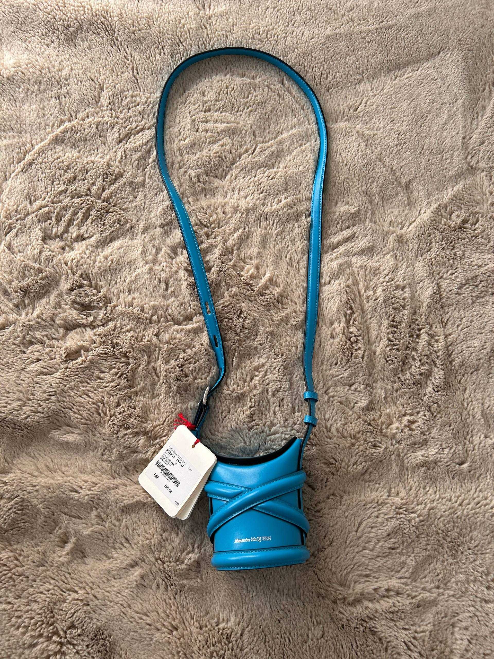 Alexander McQueen Curve Shoulder Bag (cerulean, new with tag)