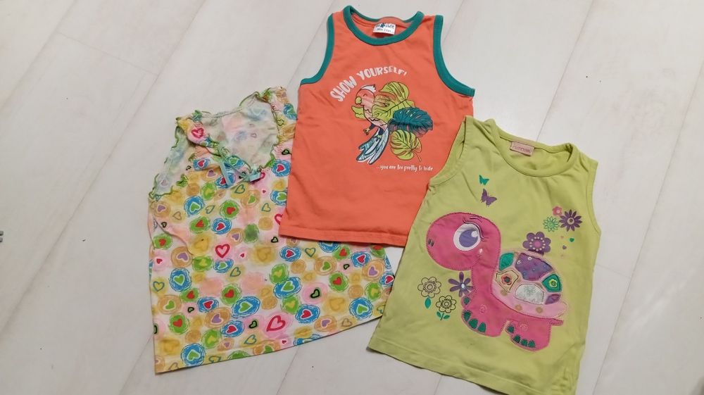 3x koszulki letnie - topy, rozmiar 98