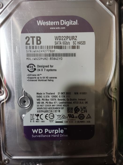 Жорсткий диск WD 2T WD22PURZ