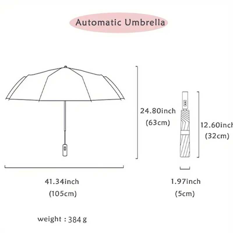 Parasol Automatyczny Składany z Pokrowcem Niebieski