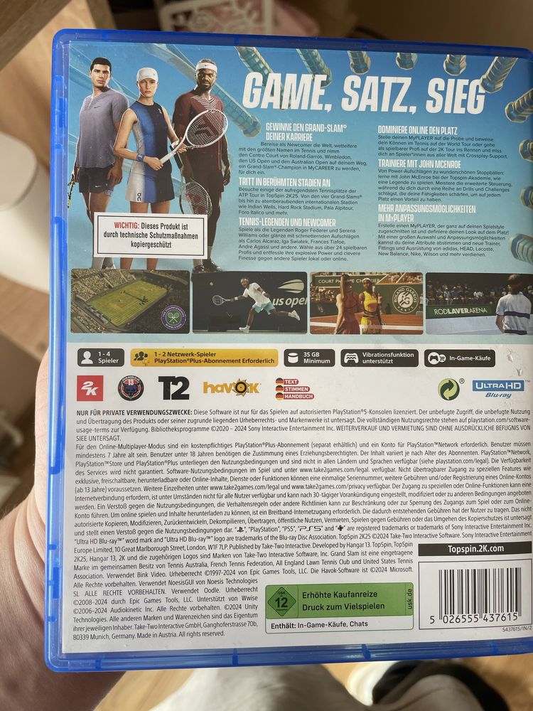 Ps5 gra TOP SPIN 2k25 - okazja !! Playstation