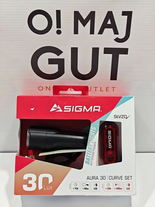 Zestaw Oświetlenia Rowerowego Lampki Przód Sigma 30Lm + Tył Curve Ipx4