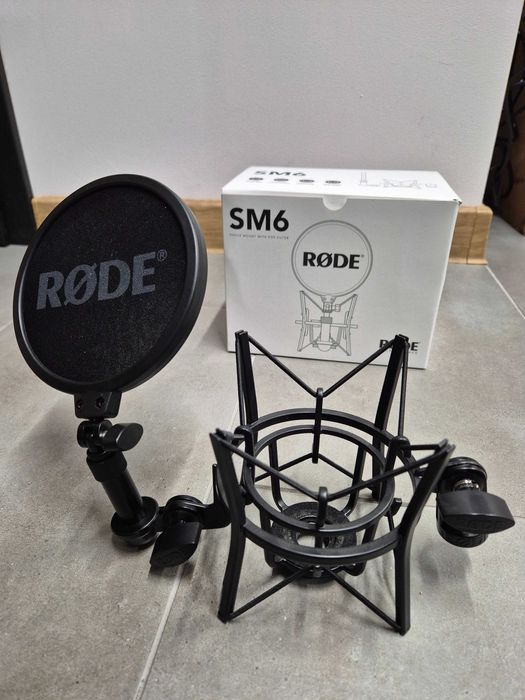 uchwyt do mikrofonu + pop filtr koszyk Rode SM6  Gwint 3/8